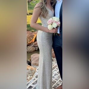 Champagne maxi sequins dress!!